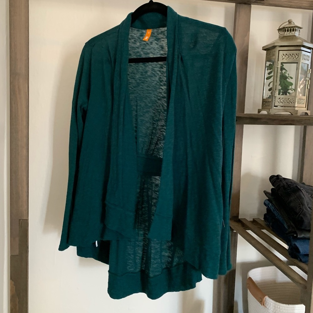 Lucy Teal Wrap Sweater